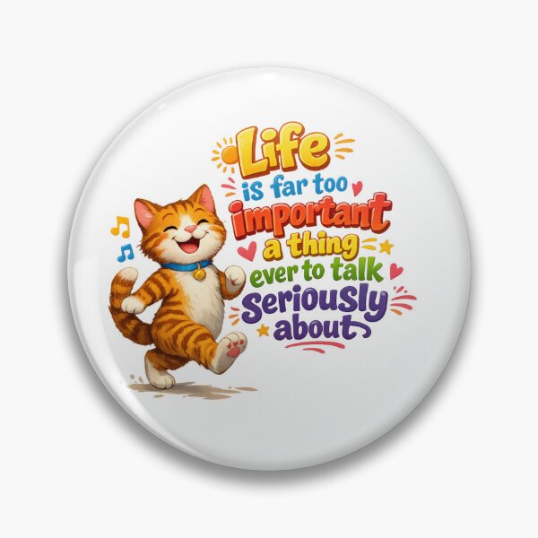 Item preview, Oscar Wilde Inspired Cat Quote Art | Happy Cat | Literary Humor | Cat Illustration - "Life is far too important a thing ever to talk seriously about." designed and sold by Donsean22.