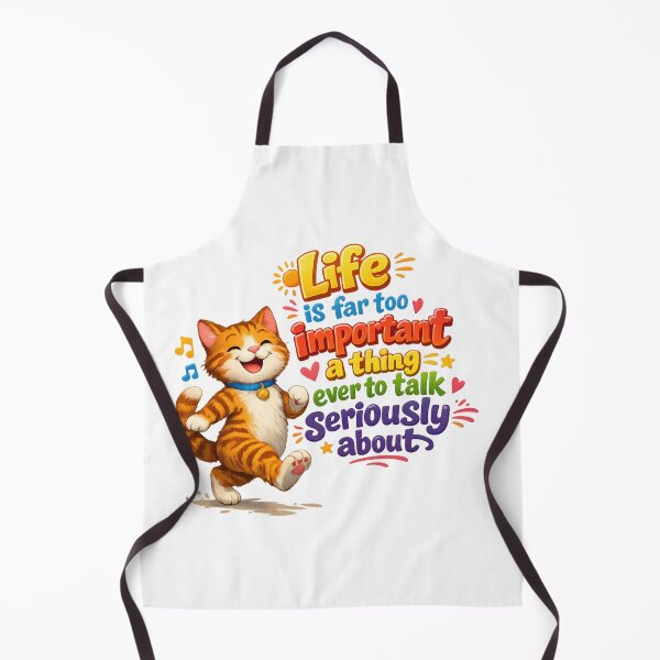 Item preview, Oscar Wilde Inspired Cat Quote Art | Happy Cat | Literary Humor | Cat Illustration - "Life is far too important a thing ever to talk seriously about." designed and sold by Donsean22.