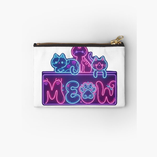 Item preview, Neon Meow Cats – Cute Cyberpunk Cat Sign with Glowing Paw Print designed and sold by Joyfulfabric.