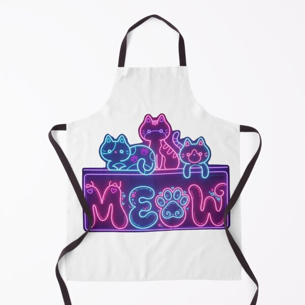 Item preview, Neon Meow Cats – Cute Cyberpunk Cat Sign with Glowing Paw Print designed and sold by Joyfulfabric.