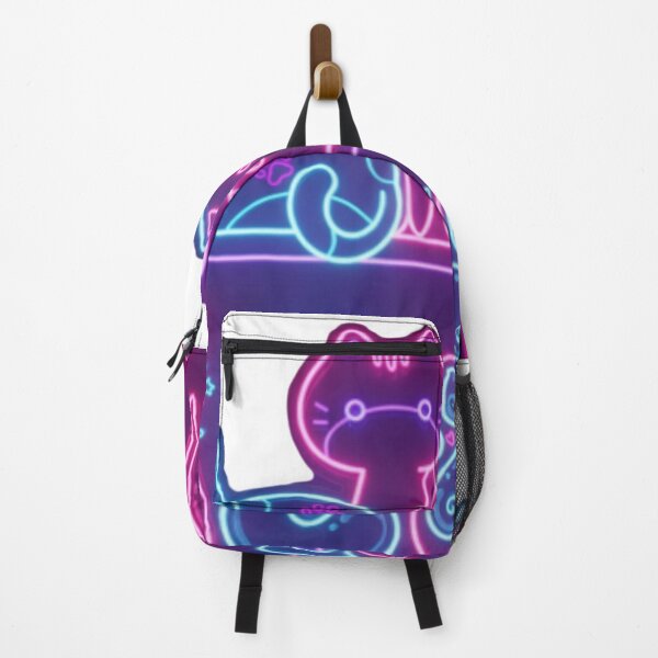 Item preview, Neon Meow Cats – Cute Cyberpunk Cat Sign with Glowing Paw Print designed and sold by Joyfulfabric.