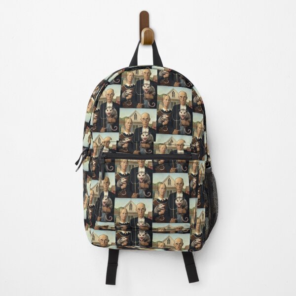 Item preview, American Gothic Spoof Holding Cute Opossums designed and sold by TeeARTHY.