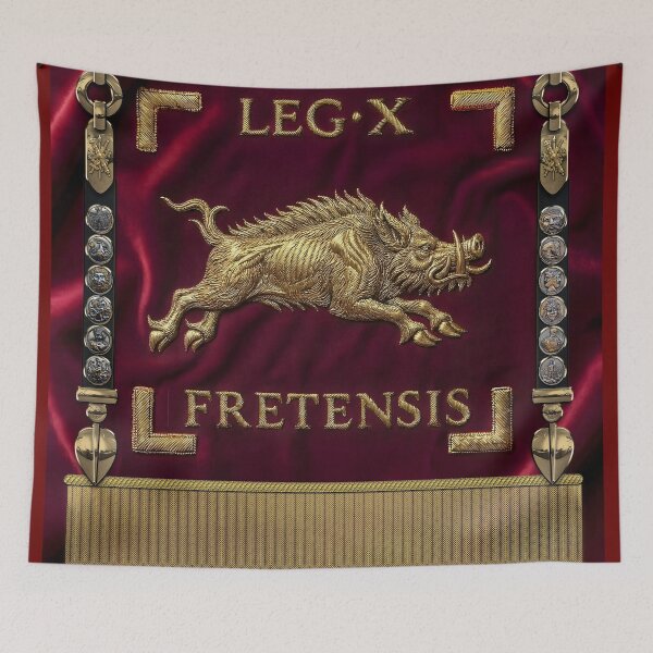 Item preview, Standard of the 10th Legion of the Strait - Vexilloid of Legio X Fretensis designed and sold by Serge Averbukh Art Studio.