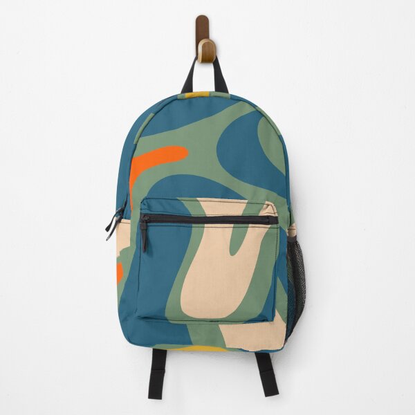 Item preview, Modern Retro Abstract Smooth Contours Pattern in Muted Blue Green Mustard Orange designed and sold by kierkegaard.