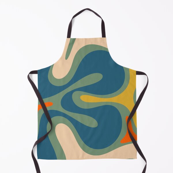 Item preview, Modern Retro Abstract Smooth Contours Pattern in Muted Blue Green Mustard Orange designed and sold by kierkegaard.