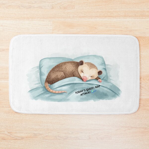 Item preview, Cute Sleeping Opossum - Today's Quest Nap Attack Funny Meme designed and sold by Sirius92.