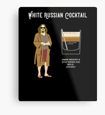 Abide, The Dude White Russian Recipe T Shirt, Unique Design Metal Print