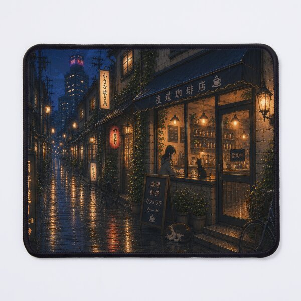 Item preview, Rainy Night Café on Rain Sound Street designed and sold by Clovermere.