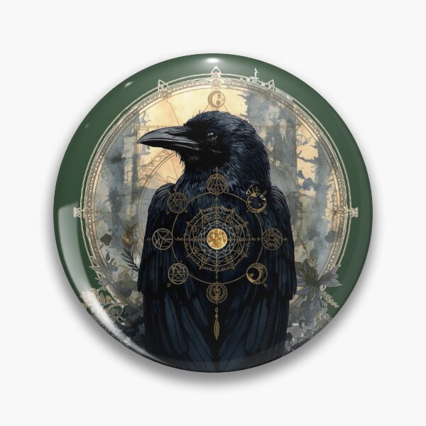 Item preview, Celestial Raven Watercolor | Gothic Crow Moon Art | Sacred Geometry Bird designed and sold by Biedroneczka.