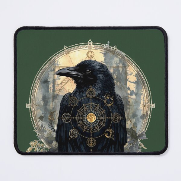 Item preview, Celestial Raven Watercolor | Gothic Crow Moon Art | Sacred Geometry Bird designed and sold by Biedroneczka.