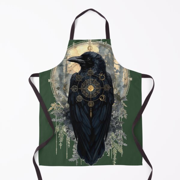 Item preview, Celestial Raven Watercolor | Gothic Crow Moon Art | Sacred Geometry Bird designed and sold by Biedroneczka.