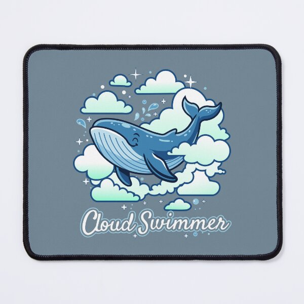 Item preview, Cloud Swimmer - Whimsical Flying Blue Whale designed and sold by Surya Design Studio.