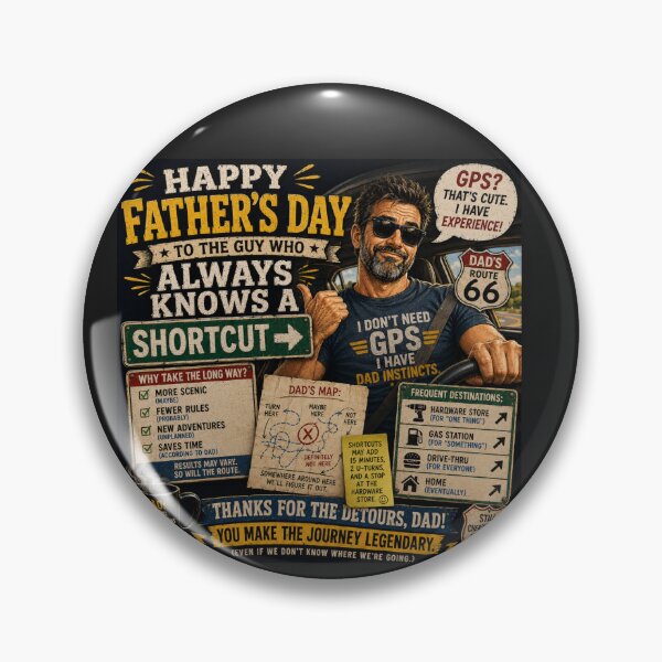 Item preview, Happy Father's Day Dad Shortcut GPS Dad Instincts designed and sold by MimisCornerCo.
