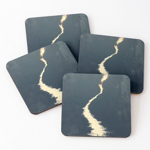 Item preview, Golden Flame Brushstroke on Charcoal Abstract Art designed and sold by SlowRegardArt.