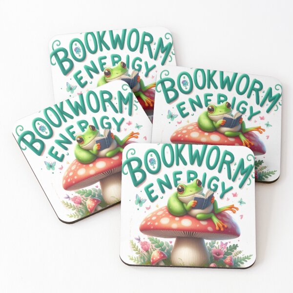 Item preview, Bookworm Energy Cute Frog Reading Cottagecore Design designed and sold by BookedAndDesign.