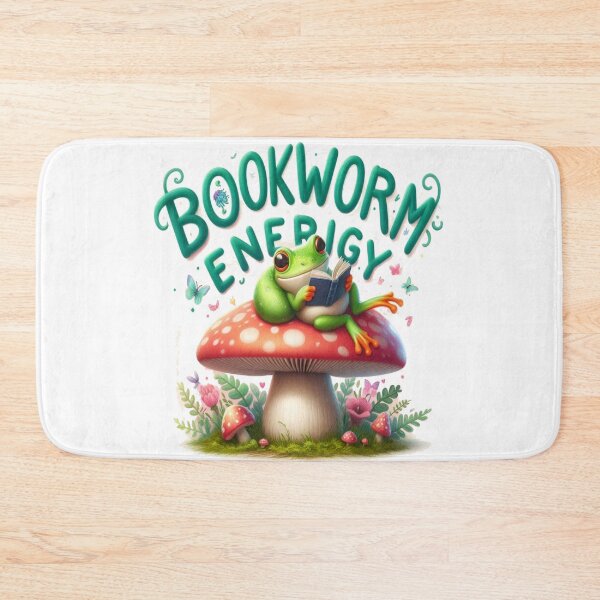 Item preview, Bookworm Energy Cute Frog Reading Cottagecore Design designed and sold by BookedAndDesign.