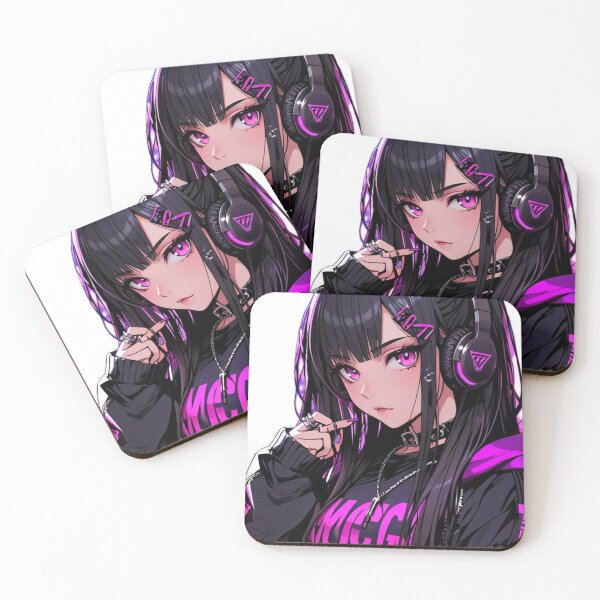 Item preview, Kawaii Goth Anime Girl Headset Design designed and sold by AnimDream .
