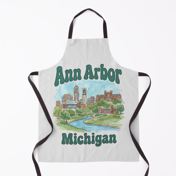 Item preview, Ann Arbor Michigan Cute Watercolor Skyline  designed and sold by MadeBySidney.