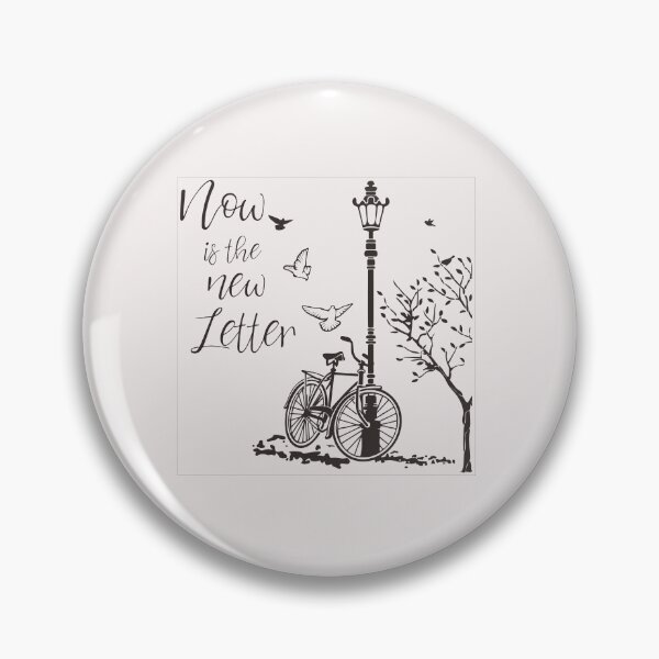 Item preview, Vintage Bicycle and Street Lamp Wall Sticker with "Now is the New Letter" Inspirational Quote designed and sold by CeresGraphic.