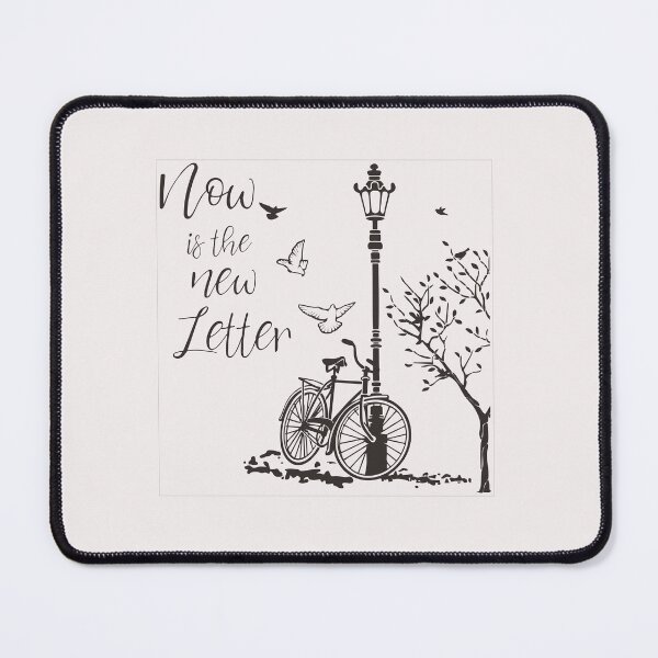 Item preview, Vintage Bicycle and Street Lamp Wall Sticker with "Now is the New Letter" Inspirational Quote designed and sold by CeresGraphic.