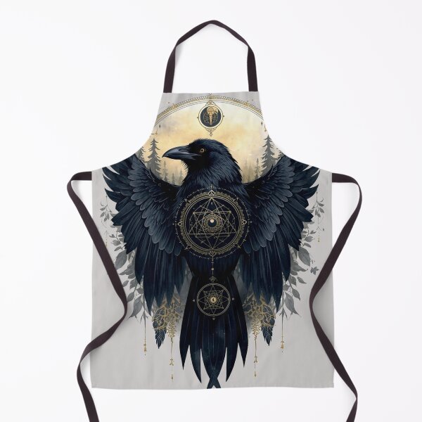 Item preview, Celestial Raven Watercolor | Gothic Crow Moon Art | Sacred Geometry Bird designed and sold by Biedroneczka.