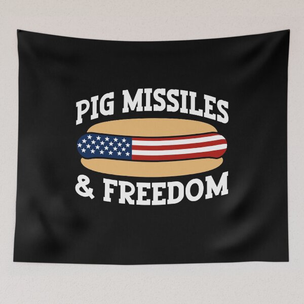 Item preview, Pig Missiles and Freedom 4th of July Patriotic Hotdog designed and sold by gunaone-design.