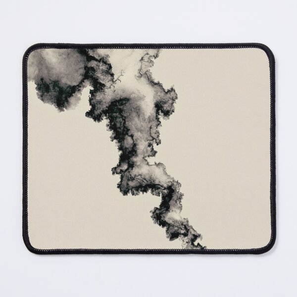 Item preview, Organic Ink Wash Smoke Abstract on Beige Minimalist Art designed and sold by SlowRegardArt.