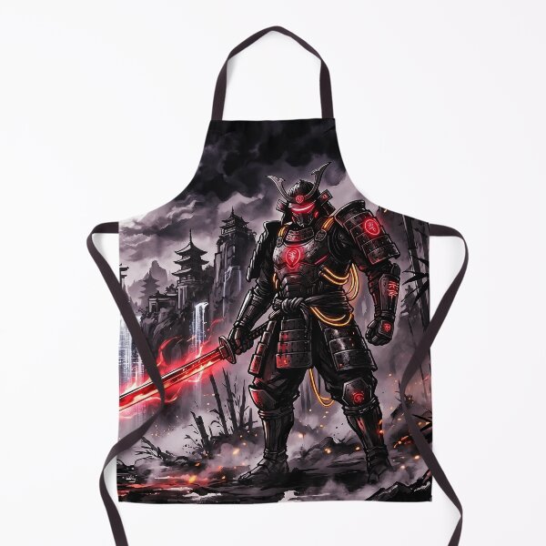 Item preview, Cyberpunk Japanese Sumie Red Samurai Warrior designed and sold by Osmose-Studio.
