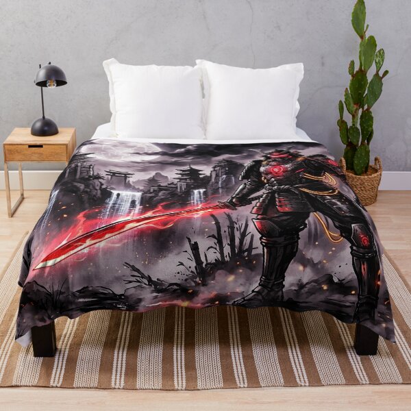Item preview, Cyberpunk Japanese Sumie Red Samurai Warrior designed and sold by Osmose-Studio.