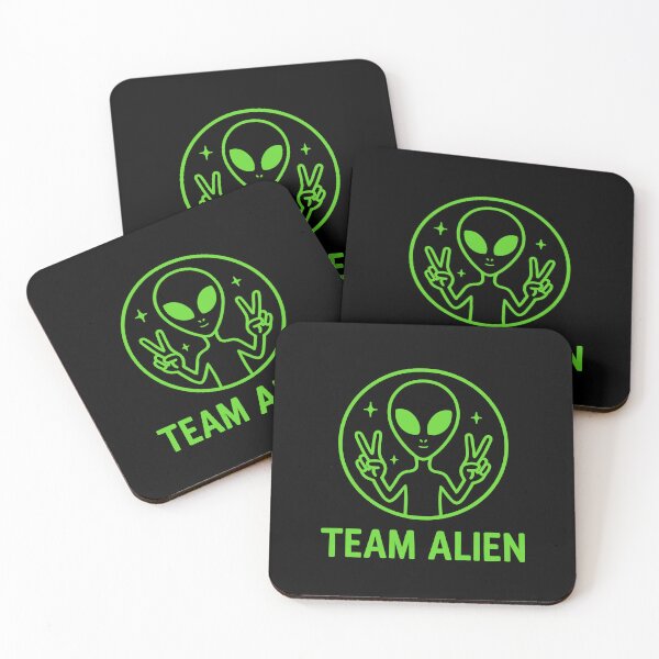 Item preview, Team Alien Neon Green Retro Peace Sign Sci Fi Space Lover designed and sold by MysticMirth.