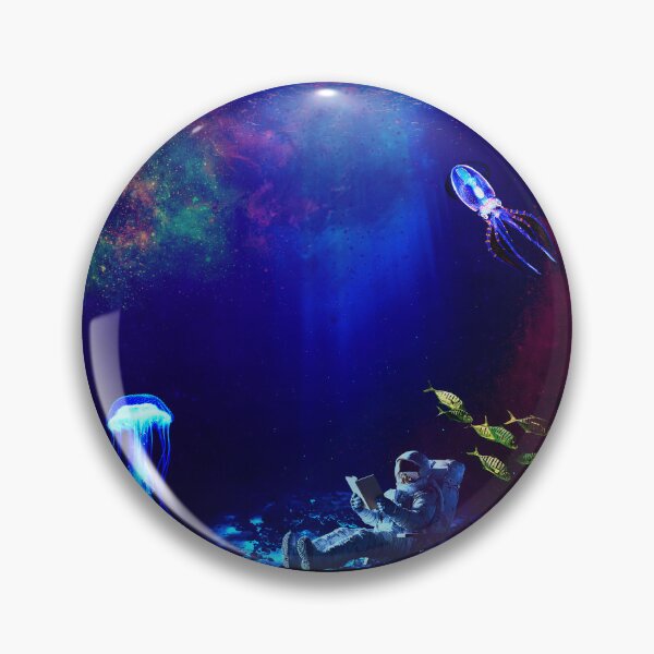 Item preview, Surreal Astronaut Reading in deep Cosmic Ocean designed and sold by FahdSpaceArt.