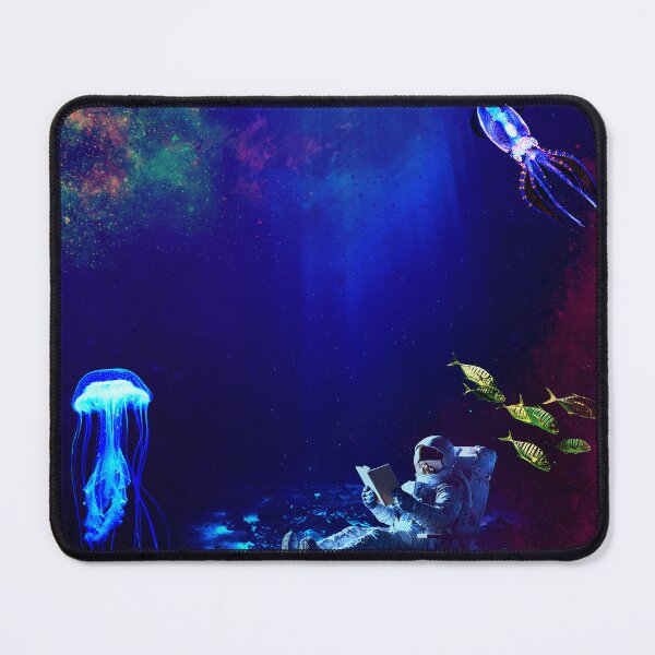 Item preview, Surreal Astronaut Reading in deep Cosmic Ocean designed and sold by FahdSpaceArt.