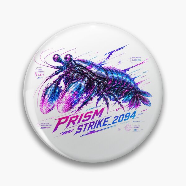 Item preview, Prism Strike 2094 Cyber Mantis Shrimp – Neon Biomechanical Crustacean Design designed and sold by FusiTink.