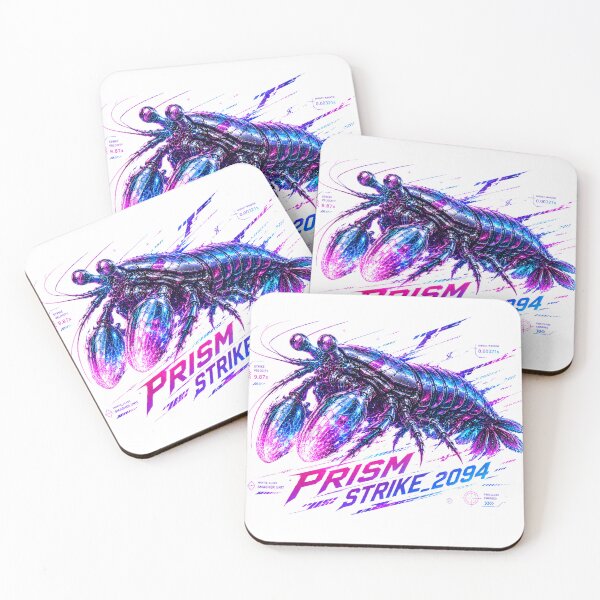 Item preview, Prism Strike 2094 Cyber Mantis Shrimp – Neon Biomechanical Crustacean Design designed and sold by FusiTink.