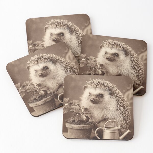 Item preview, Vintage Gardening Hedgehog Portrait designed and sold by SpecInkStudio.