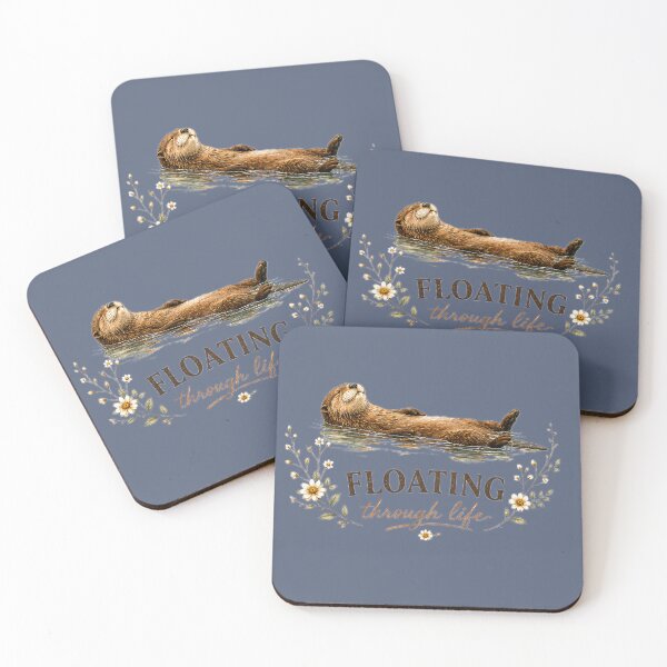 Item preview, Floating Through Life – Cozy Otter Illustration designed and sold by Naturalite19.