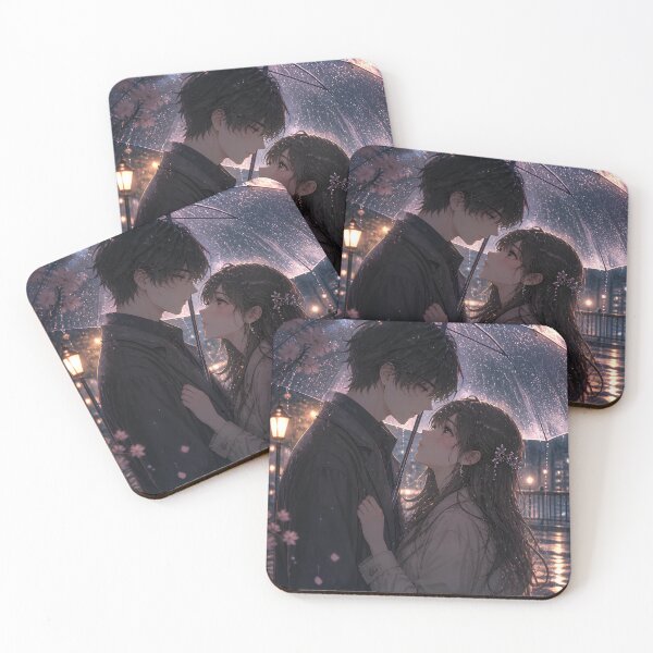 Item preview, Love under an umbrella - on a rainy night designed and sold by PicParadiz.