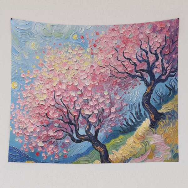 Item preview, Flowering cherry trees on the hillside designed and sold by sid1802.
