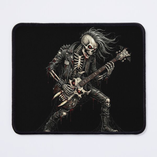 Item preview, Skeleton Guitarist Heavy Metal — Dark Rock Creepy Art designed and sold by David Mateo ArtWorks.