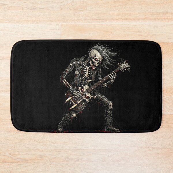 Item preview, Skeleton Guitarist Heavy Metal — Dark Rock Creepy Art designed and sold by David Mateo ArtWorks.