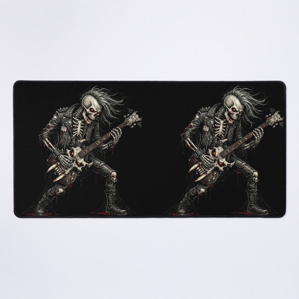 Item preview, Skeleton Guitarist Heavy Metal — Dark Rock Creepy Art designed and sold by David Mateo ArtWorks.