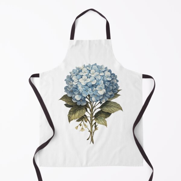 Item preview, Vintage Blue Hydrangea Bouquet on Black Background – Elegant Botanical Floral Art designed and sold by Joyfulfabric.