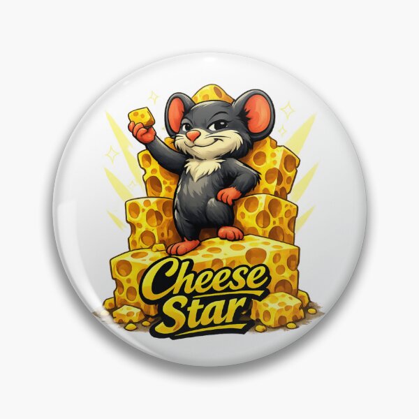 Item preview, Cheese Star – Confident Mouse on a Swiss Cheese Stage designed and sold by UkrainianSpain.