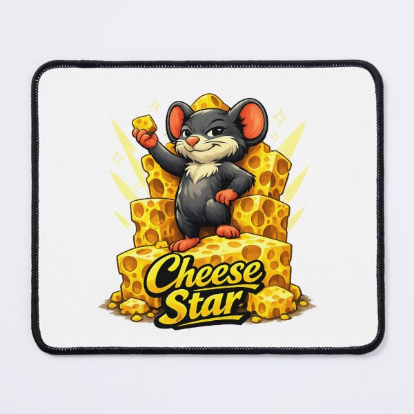 Item preview, Cheese Star – Confident Mouse on a Swiss Cheese Stage designed and sold by UkrainianSpain.