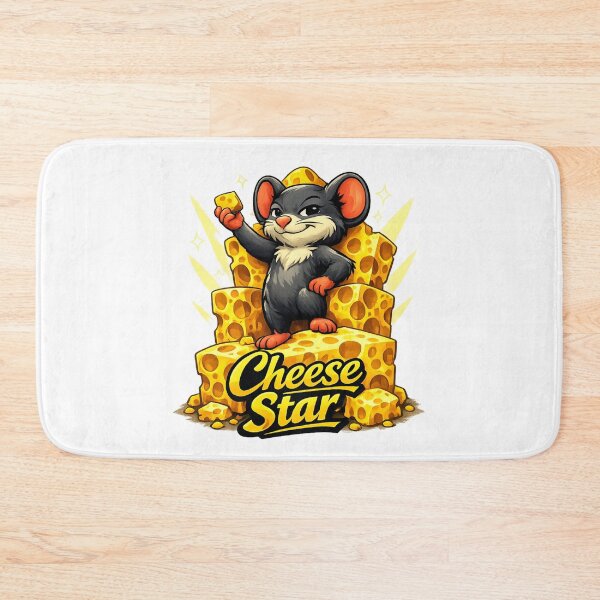 Item preview, Cheese Star – Confident Mouse on a Swiss Cheese Stage designed and sold by UkrainianSpain.