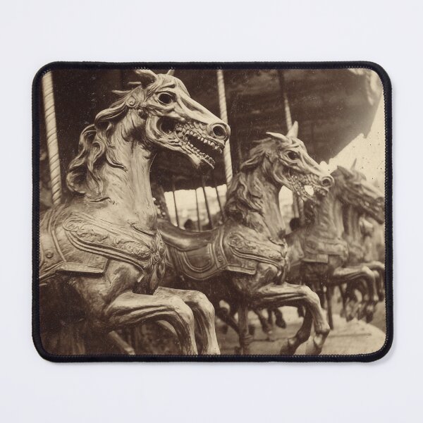 Item preview, Haunted Carousel Horses Vintage Gothic Fairground designed and sold by SpecInkStudio.