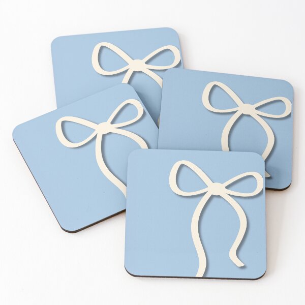 Item preview, Minimalist Cream Ribbon Bow on Light Blue designed and sold by Hrndz Store.