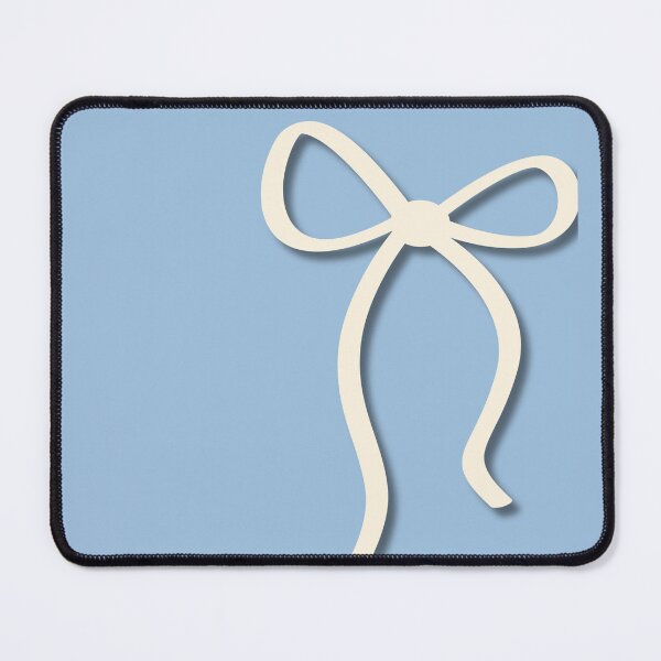 Item preview, Minimalist Cream Ribbon Bow on Light Blue designed and sold by Hrndz Store.