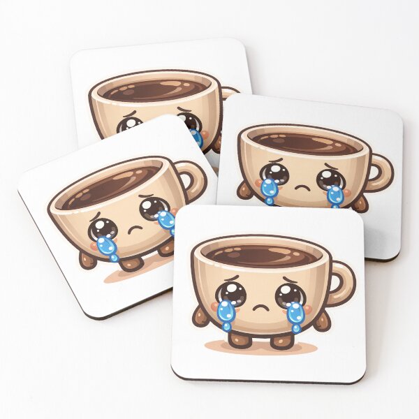 Item preview, Sad Crying Coffee Cup Kawaii Sticker designed and sold by Tom-Riley.