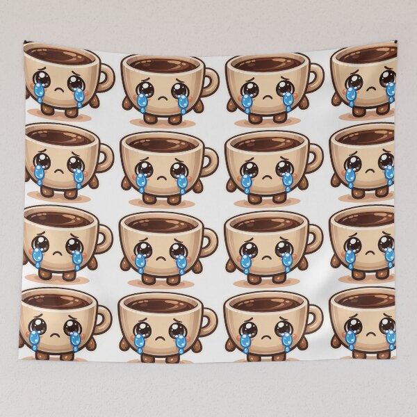 Item preview, Sad Crying Coffee Cup Kawaii Sticker designed and sold by Tom-Riley.
